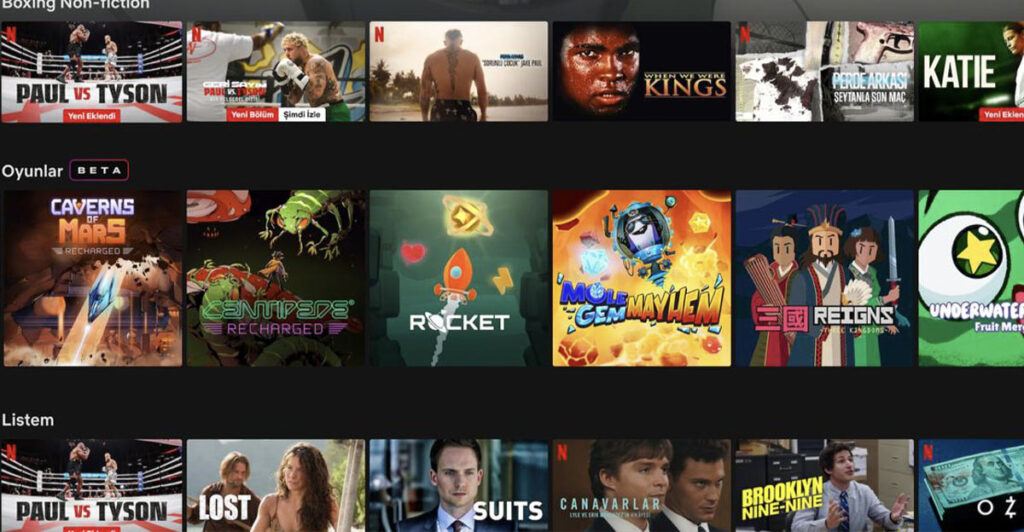 Netflix yeni oyun akışı beta